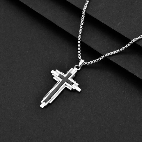 Swordgod 925 الفضة الاسترليني الصليب قلادة للرجال النساء سلتيك/الصليب الصليب قلادة مع الفولاذ المقاوم للصدا سلسله المجوهرات هديه لعيد الشكر عيد الميلاد in Kuwait