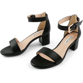 JOY IN LOVE Women's Chunky Low Heels Ankle Strap Open Toe Block Heel Sandals in Saudi Arabia