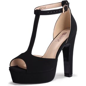 IDIFU Women's IN5 Polly Platform Chunky High Heels T-Strap Sexy Sandals Peep Toe Wedding Party Prom Dress Shoes for Women Bride in Saudi Arabia