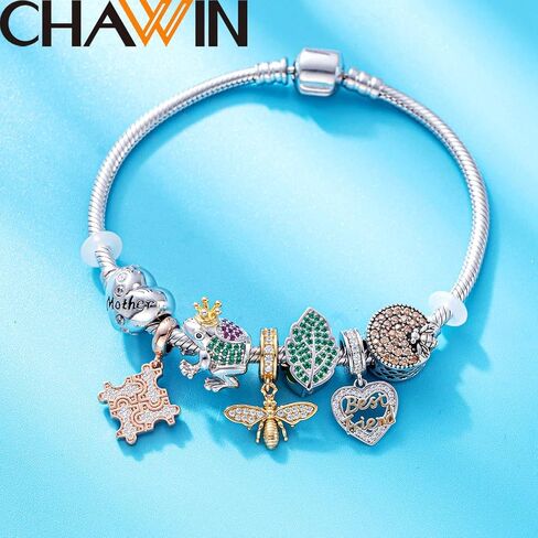 Sparkling Queen Bee Charms Gold Plated 925 Sterling Silver Dangle Charm Insects Nature Garden Beads with Clear CZ Compatible with Pandora Charms Bracelet Necklace Gifts for Women/Wife/Mother/Sister in Kuwait