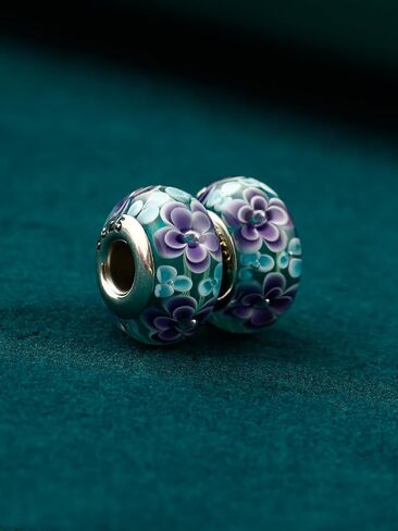 TIFVGEV 2pcs 925 Sterling Silver Charm Beads Murano Glass Charms for Pandora Bracelets,Jewelry Gifts for Women and Girls in Saudi Arabia