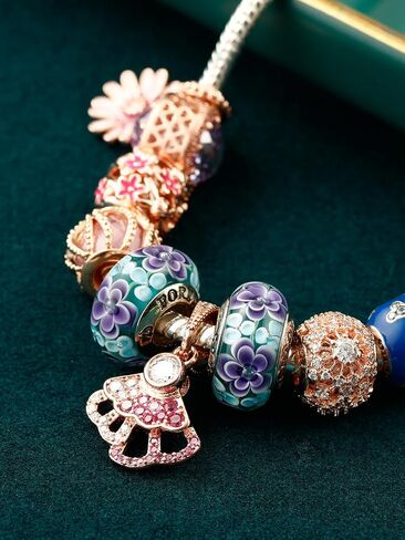 TIFVGEV 2pcs 925 Sterling Silver Charm Beads Murano Glass Charms for Pandora Bracelets,Jewelry Gifts for Women and Girls in Saudi Arabia