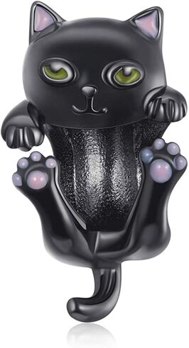 BISAER 925 Sterling Silver Charms for Bracelets Cat Coffee Cup Rose Flower Animal Beads Charm Jewelry Gifts for Women in Kuwait