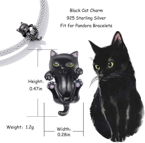 BISAER 925 Sterling Silver Charms for Bracelets Cat Coffee Cup Rose Flower Animal Beads Charm Jewelry Gifts for Women in Kuwait