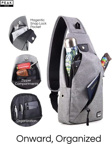 حقيبة ظهر وحقيبة نهارية من Peak Gear Compact Sling Crossbody. معرف المفقود والموجود مدى الحياة in Kuwait