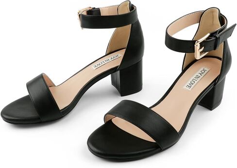 JOY IN LOVE Women's Chunky Low Heels Ankle Strap Open Toe Block Heel Sandals in Saudi Arabia