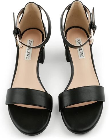 JOY IN LOVE Women's Chunky Low Heels Ankle Strap Open Toe Block Heel Sandals in Saudi Arabia