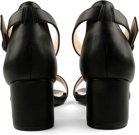 JOY IN LOVE Women's Chunky Low Heels Ankle Strap Open Toe Block Heel Sandals in Saudi Arabia