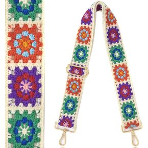 Purse Strap Replacement Crossbody Wide Shoulder Strap Adjustable Guitar Straps for Handbags Crochet Flower Bag Strap …