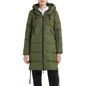 Orolay Women's Thickened Winter Down Coat Hooded Puffer Long Jacket with Pocket