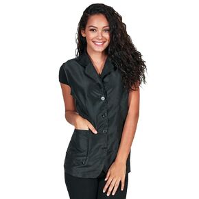 Betty Dain Kool Breeze Mesh Back Salon Stylist Vest, Unique Stretch Mesh Back For Breathability, Pockets with Zippered Bottoms, Button Closure, Lightweight, Water Resistant Polyester Fabric, S