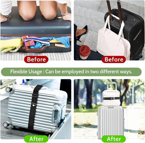 Collwait 2-in-1 Adjustable Luggage Belt Luggage Accessories, Luggage Straps for Suitcases Add a Bag, Travel Belt for Luggage Over Handle, Luggage Strap for Carry on Bag, Travel Bag Strap for Luggage in Saudi Arabia