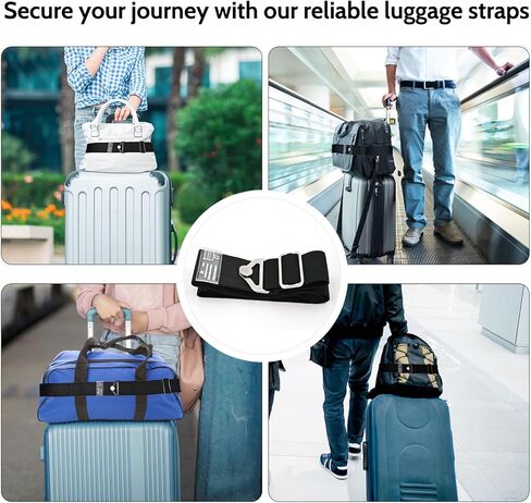 Collwait 2-in-1 Adjustable Luggage Belt Luggage Accessories, Luggage Straps for Suitcases Add a Bag, Travel Belt for Luggage Over Handle, Luggage Strap for Carry on Bag, Travel Bag Strap for Luggage in Saudi Arabia
