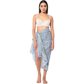 parihan Swimsuit Beach Sarong Cover Ups for Swimwear Women-Hand Print Wrap Skirt