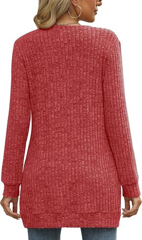 Sweaters for Women Long Sleeve Crewneck Sweatshirt Loose Casual Tunic Tops in Saudi Arabia