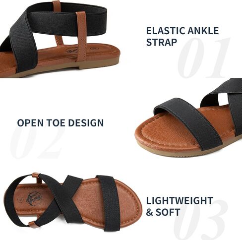 Trary Sandals Women, Womens Sandals, Flat Sandals for Women Dressy Summer, Women's Sandals, Elastic Sandals for Women, Cute Sandals, Open Toe Dress Sandals,Wide Sandles Womans, Sandalias Para Mujer in Kuwait