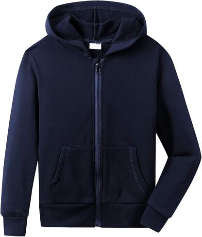 Spring&Gege Youth Solid Fleece Hoodies Soft Full Zip Hooded Sweatshirts for Children (3-12 Years) in Saudi Arabia