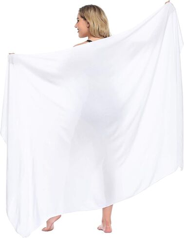 HDE Plus Size UPF 30+ Pareo Swimsuit Cover Up Fringeless Sarong Sun Shawl Wrap in Kuwait