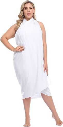 HDE Plus Size UPF 30+ Pareo Swimsuit Cover Up Fringeless Sarong Sun Shawl Wrap in Kuwait