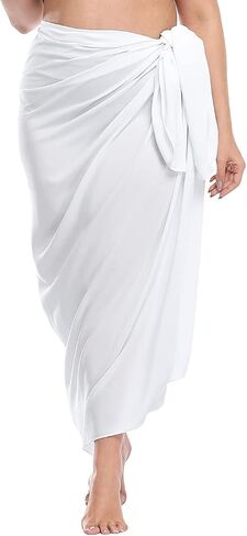 HDE Plus Size UPF 30+ Pareo Swimsuit Cover Up Fringeless Sarong Sun Shawl Wrap in Kuwait