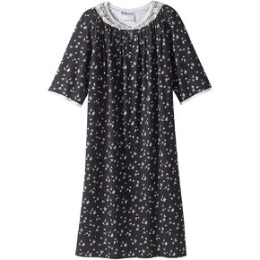 Silverts Open-Back Hospital Gowns for Women – Comfortable, Easy Dressing for Seniors & Patients - Lace Trim 2/3 Sleeve in Saudi Arabia