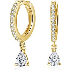 Dainty Huggie Hoop Earrings with Dangle for Women Girls, Small Hoop Earring with Charm - Pearl, Coin, Moon Star, Butterfly, 18K Gold Plated Sterling Silver Minimalist Jewelry Gift Set for Her in Saudi Arabia