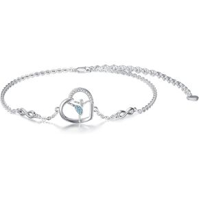 AOBOCO Ballerina Bracelet Sterling Silver Ballet Dancer Jewelry with Crystals from Austria, Ballet Themed Dancer Gifts for Women Girls Teens