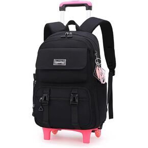 ZHANAO Rolling Backpack for Girls & Boys Luggage BookBag with Wheels Trolley Bag School Bag Wheeled Lightweight Travel Backpack in Saudi Arabia