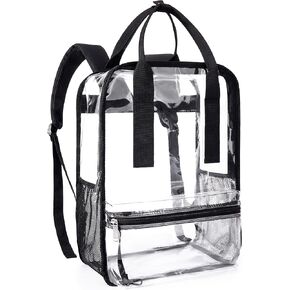 mommore Clear Backpack Heavy Duty Transparent backpacks with Widened Handle Thick PVC See-Through Bookbags for School, Work