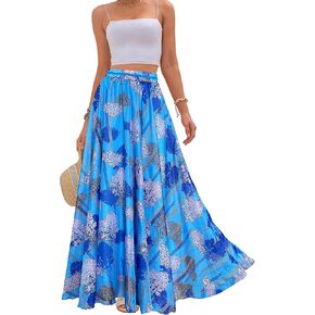 Afibi Women Full/Ankle Length Blending Maxi Chiffon Long Skirt Beach Skirt