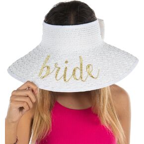 Funky Junque Women’s Sun Visor Wide Brim Straw Roll up Ponytail Hat