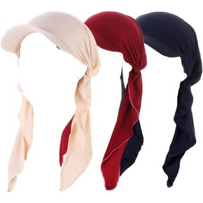 Bandana Head Scarf Cap for Women Chemo Headwear with Scarfs Tied Headbands Solid Scarf Sun Visor Hat Newsboy Cap