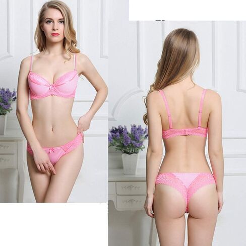 Swbreety Women Lace Bra and Panty Set Stripes Lingerie Set Bowknot Underwire Bras in Kuwait