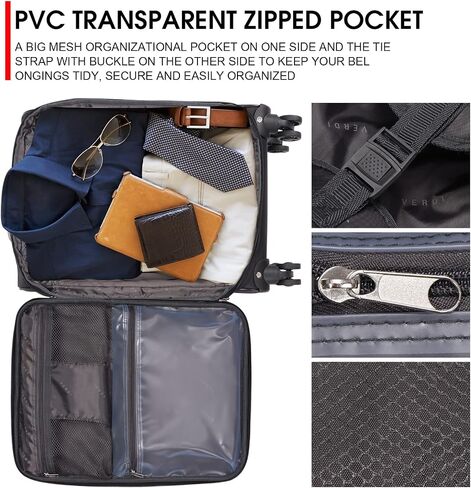 Verdi Travel Carry On Luggage with Spinner Wheels Softshell Lightweight Expandable 20 Inch Suitcase with USB Charging Port and 8-wheel Spinners Carryon Bag in Kuwait