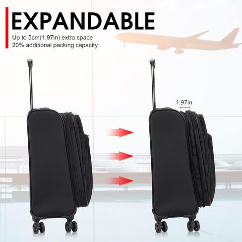 Verdi Travel Carry On Luggage with Spinner Wheels Softshell Lightweight Expandable 20 Inch Suitcase with USB Charging Port and 8-wheel Spinners Carryon Bag in Kuwait