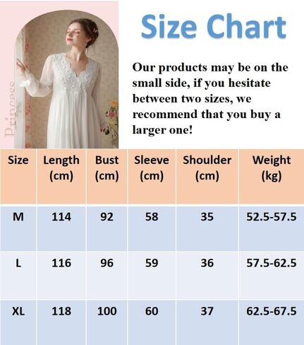 Hearttouch Women's Victorian Princess Nightgown Long Sleeve Nightdress Vintage Chiffon Nightgowns Bridal Pajamas Sleepwear in Saudi Arabia