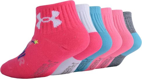 Under Armour Baby Girls Multi Pack Heart Essential Quarter Sock, Neon Pink, 2T-4T in Saudi Arabia