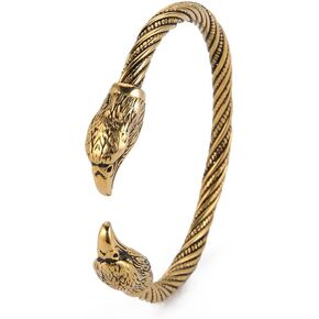 kkjoy Viking Bracelet for Men Stainless Steel Animal Head Screw Teen Cuff Bangle Norse Biker Nordic Pirates Amulet Jewellery in Kuwait