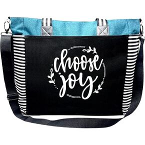 Brooke & Jess Designs Large Zippered Inspirational Tote Bags for Women - Christian Gift Ideas