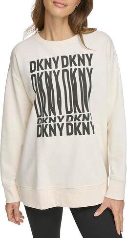 DKNY Women's Performance Longline Wrap Graphic Crewneck in Saudi Arabia