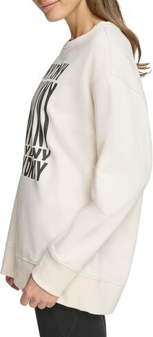 DKNY Women's Performance Longline Wrap Graphic Crewneck in Saudi Arabia