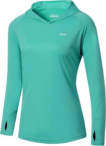 Willit Women's UPF 50+ Sun Protection Hoodie SPF Shirt long sleeve Hiking Fishing Outdoor Shirt Lightweight Hoodie in Kuwait