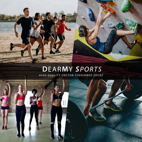 جوارب DEARMY الرياضية للمشي لمسافات طويلة للنساء/الرجال أفضل الهدايا/جوارب رياضية مبطنة ماصة للرطوبة (5 أزواج) in Kuwait