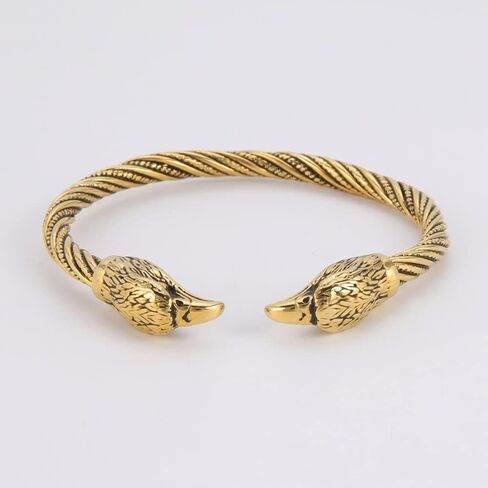 kkjoy Viking Bracelet for Men Stainless Steel Animal Head Screw Teen Cuff Bangle Norse Biker Nordic Pirates Amulet Jewellery in Kuwait