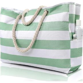 حقيبة شاطئ كلوثيريلي للنساء - حقيبة كبيرة للشاطئ، حقيبة شاطئ مقاومة للماء مع سحاب، حقيبة شاطئ كبيرة لحمام السباحة in Kuwait