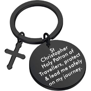 bobauna St Christopher Traveller Keychain Religious Safe Travel Gift in Saudi Arabia