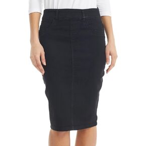 ESTEEZ Women's Denim Pencil Skirt- Stretch Jean Knee Length – Brooklyn