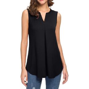 Neineiwu Women's Summer Sleeveless V Neck Casual Tank Tops Blouse Shirts in Saudi Arabia