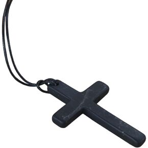 Karelian Heritage Shungite Stone Cross Pendant for Men | Genuine Shungite Cross Pendant Black Jewelry for Men and Women | Defender Shield Shungite Cross Pendant Necklace