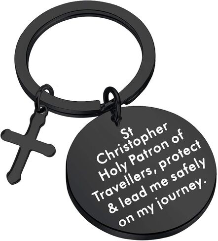 bobauna St Christopher Traveller Keychain Religious Safe Travel Gift in Kuwait